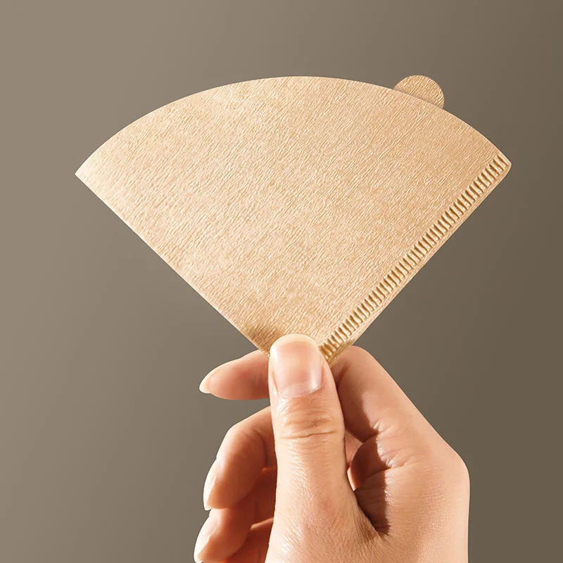 Coffee Filters 1-4Cup Coffee Filter Paper Wood Pulp Hand Punch V-Shaped Conical Drip Filter Screen Imported American Coffee Tool