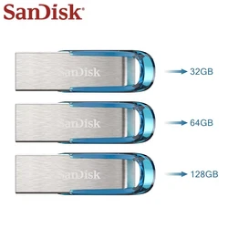 Genuine SanDisk Skyblue CZ73 USB3.0 Pen Drive 32GB  Pendrive 64GB  USB Flash Drive  128GB USB Stick USB Memoría For PC