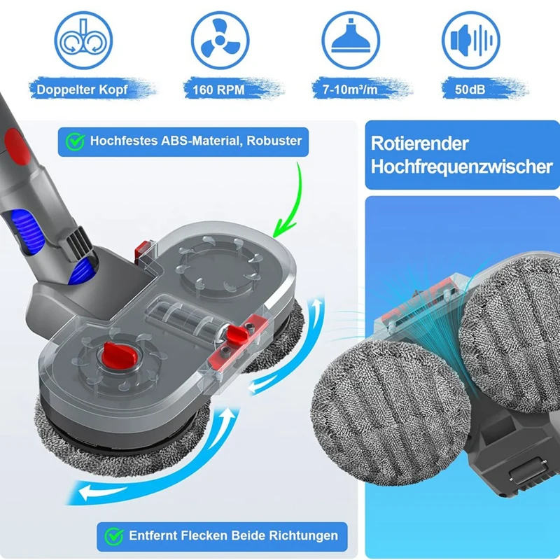 A85I-Насадка для швабры для пылесоса Dyson V7/V8/V10/V11/V15, электрическая швабра для пола со съемным резервуаром для воды