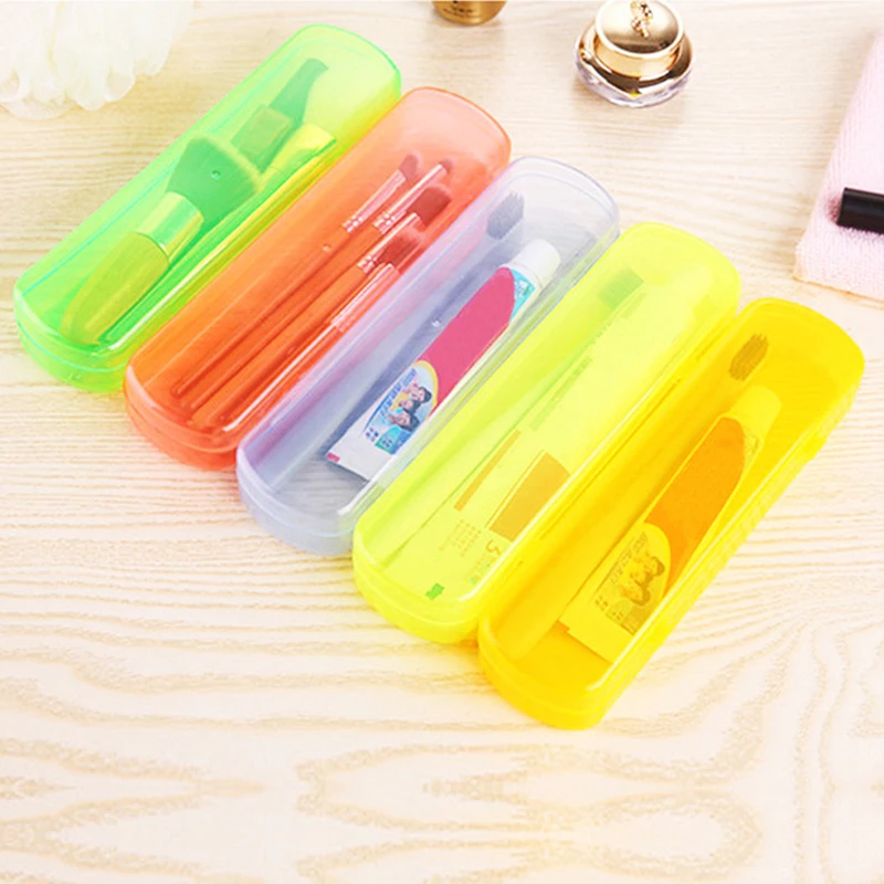 Storage Box For Toothbrush Candy Color Toothbrush And Toothpaste Case Portable Travel Toothbrush Box Accessories