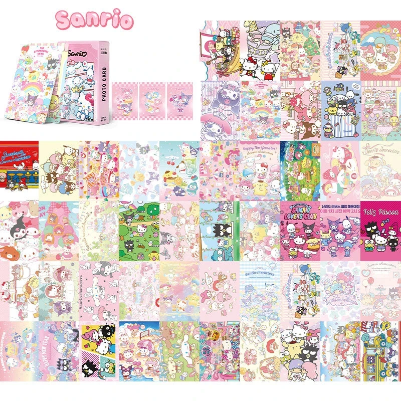 50 stks/set Sanrio Hello Kitty My Melody Kuromi Cartoon Flash Card Anime Karakter Kaart Animatie Randapparatuur Speelgoed Meisjes Speelgoed Kaart