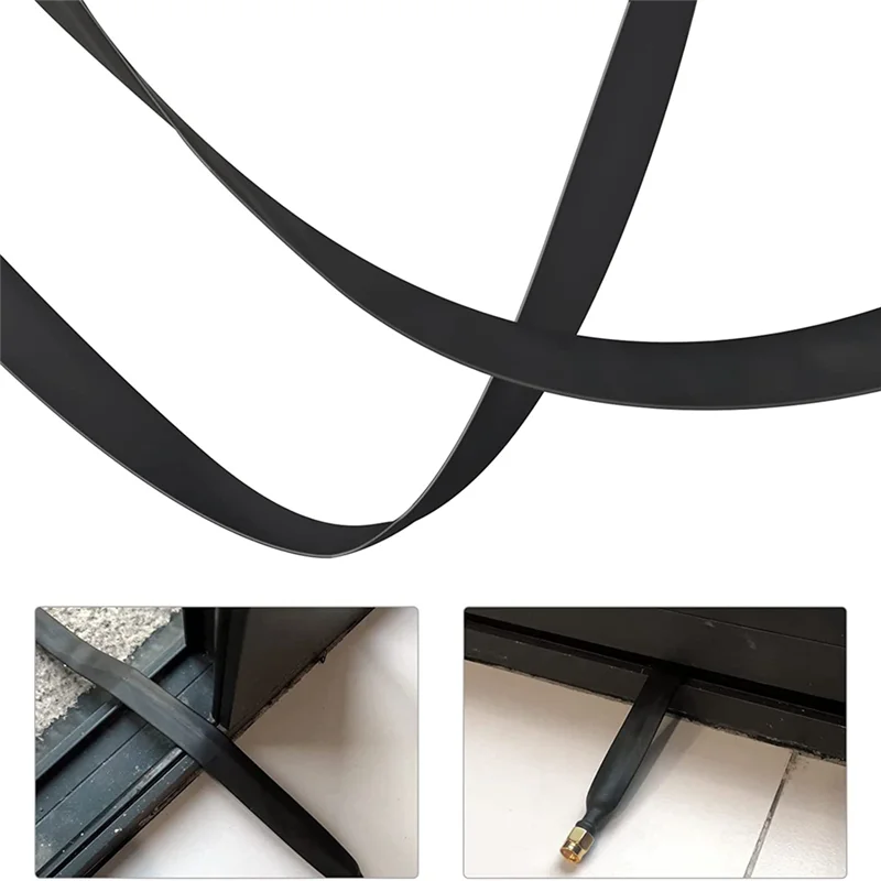 【Hot-Selling!】2X Lora Flat Cable SMA Male To SMA Female Window And Door Feed Thru Coaxial Cable Extension Adapter For Lora Wifi