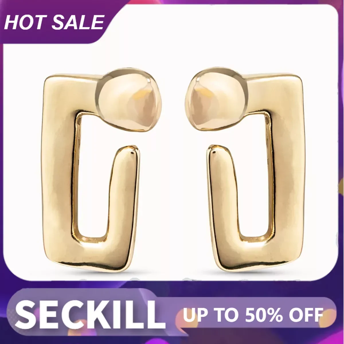 2024 Original Hot selling Spain UNOde50 Jewelry Popular Personalized Medieval Metallic Gold Nail Shaped Earrings Women's Gifts