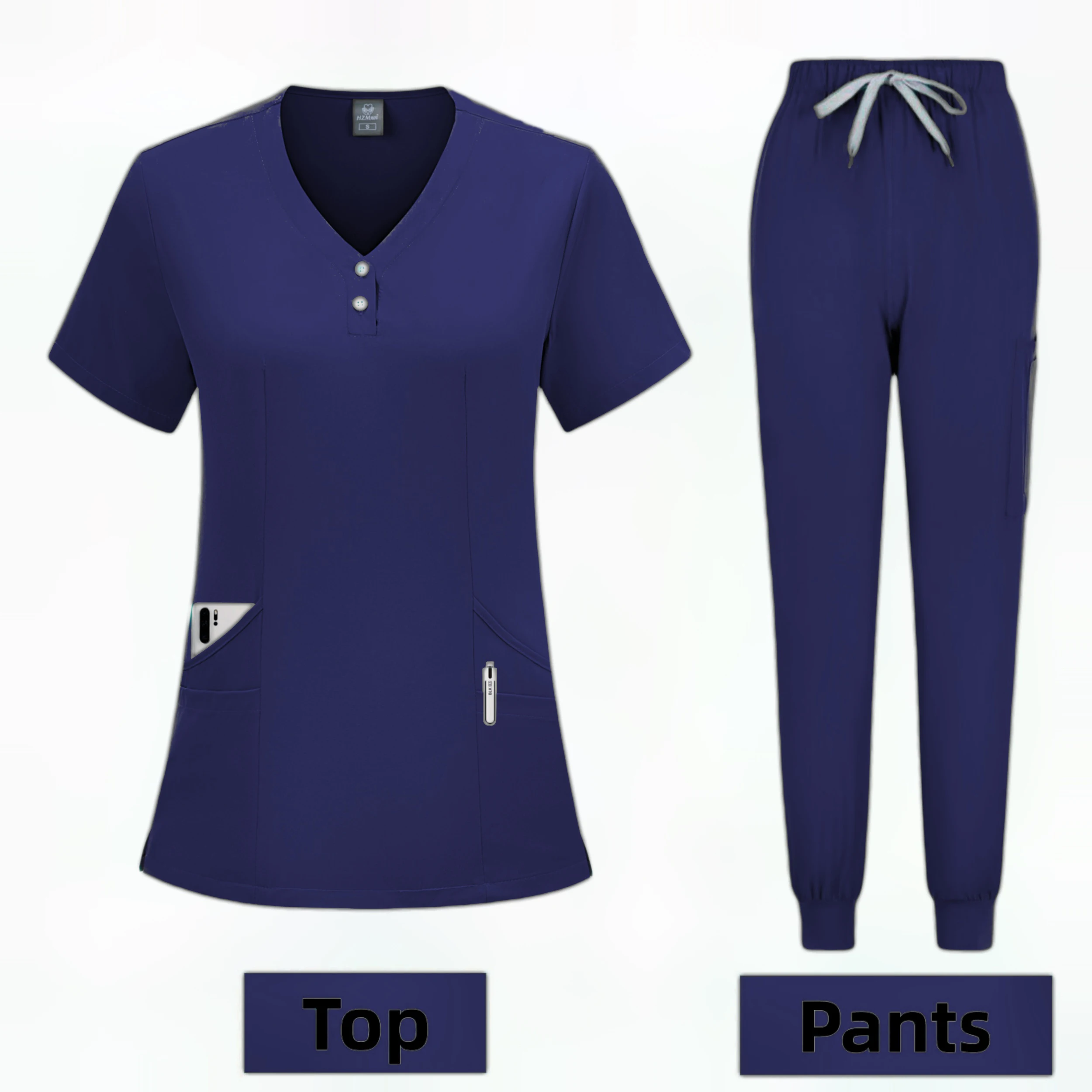 Surgical Uniforms Woman Scrub Set Medical Nurse Beauty Salon Workwear Clinical Scrubs Top + Pant Spa Doctor Nursing Tunic Suit