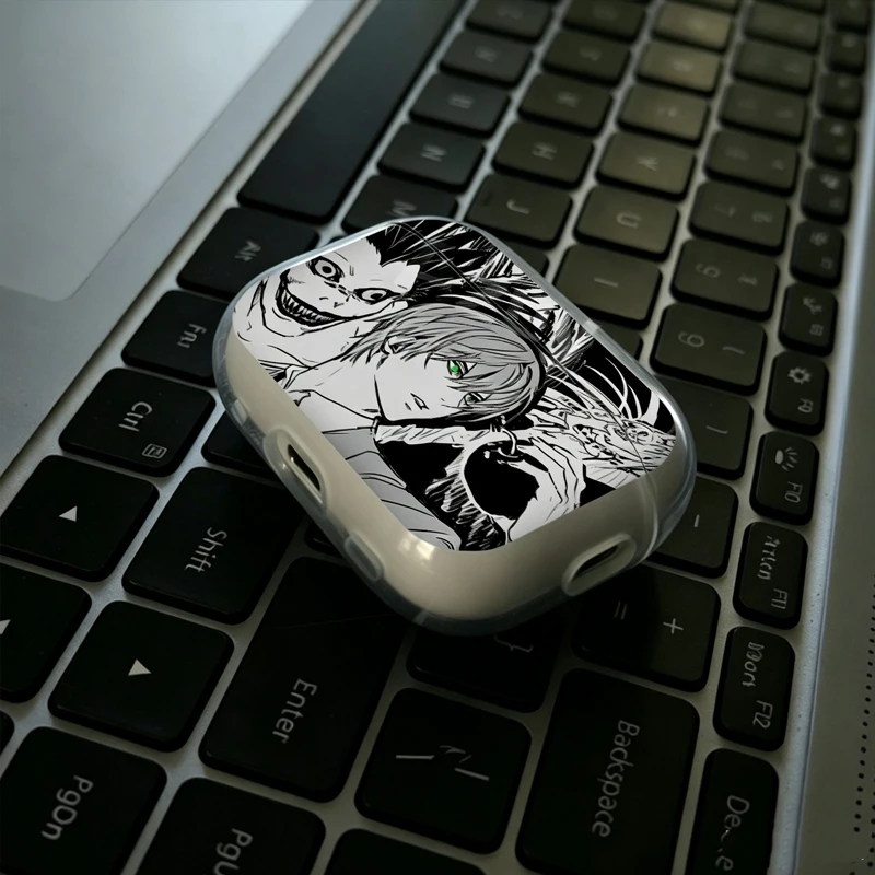 Cartoon Death Note Earphone Case for Apple Airpods 4 1 2 3 Pro Yagami Light Lawliet Ryuk Protective Cases Anime AirPods Case view 5