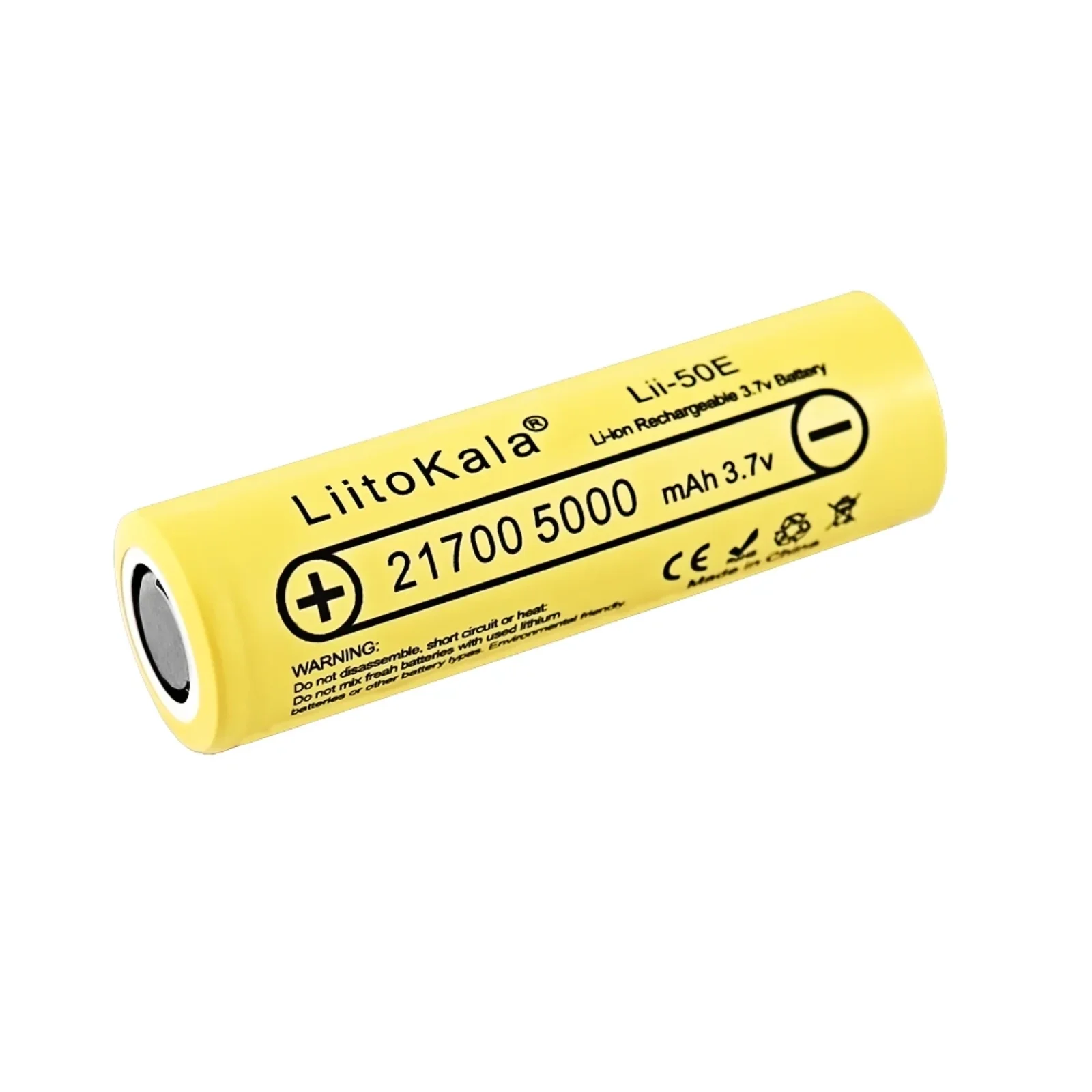 LiitoKala Lii-50E 21700 5000mAh Rechargeable Lithium Battery 3.7V 5C Discharge High Power Batteries for High-power Appliances