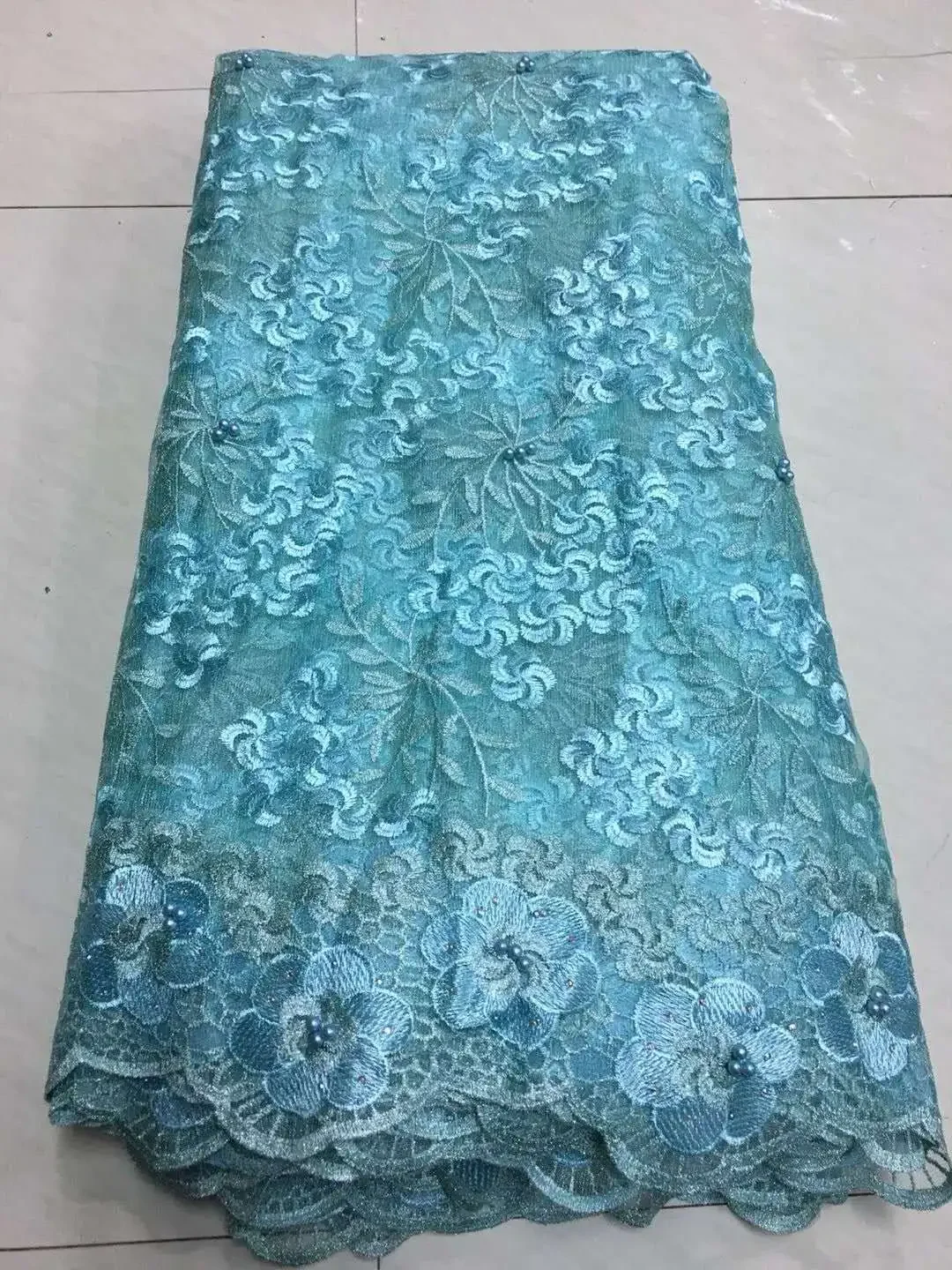 

French Net Lace Fabric 2021 Latest African Lace Fabric with Embroidery Mesh Tulle Lace Fabric High Quality Nigerian Lace ZJ013