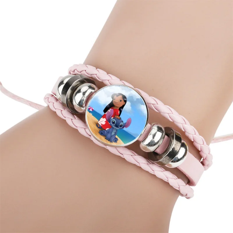 Gelang Disney Stitch, gelang kartun Lilo & Stitch Anime, motif lucu, gelang pesona, Perhiasan untuk wanita