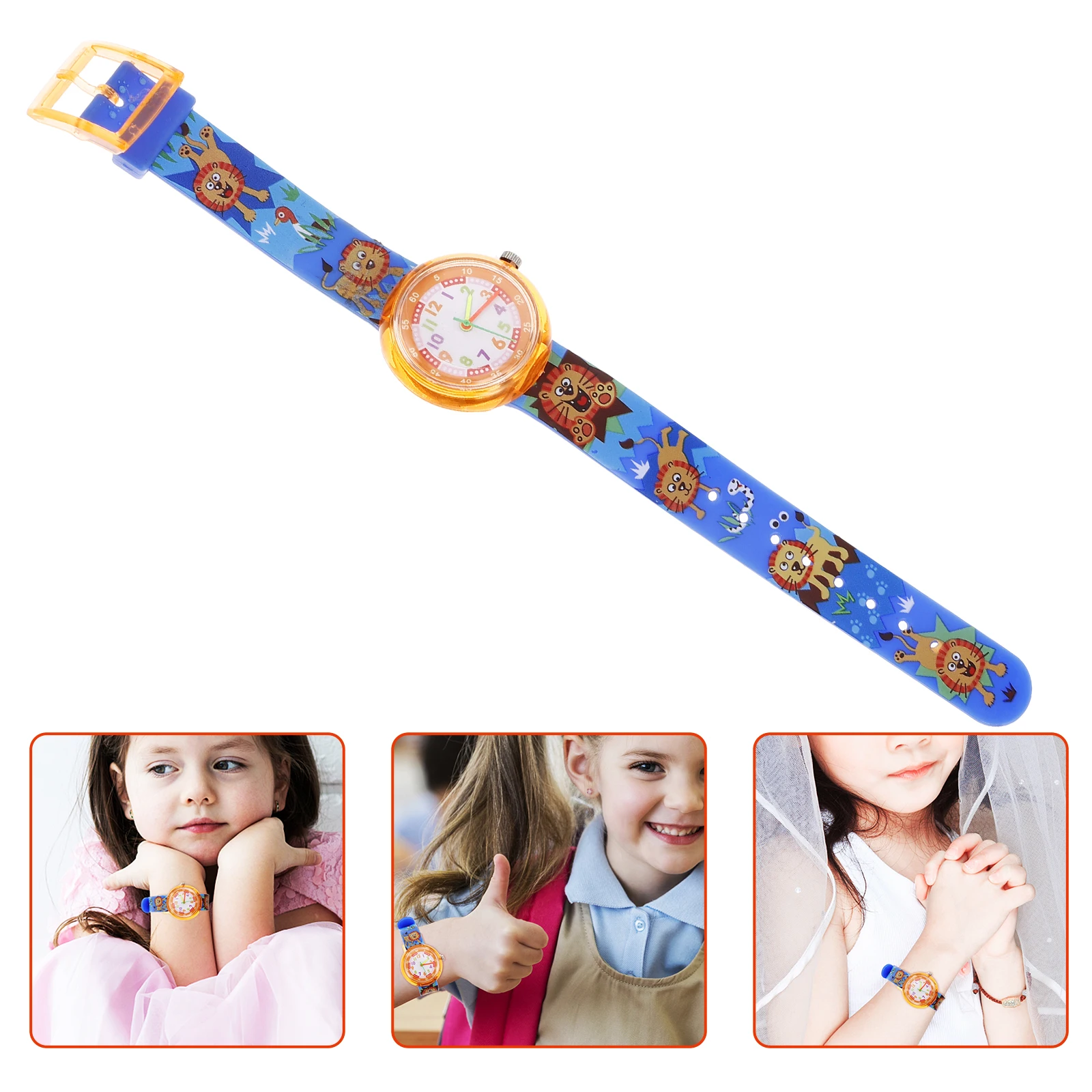 

Cartoon Watch For Girls Kids Students Lovely Silicone Wristwatch Fresh Design Casual Creative Print Durable Safe Wear Precise