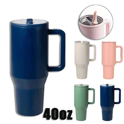 2 pezzi HydroJug Traveler Tumbler 40OZ coperchio in paglia tazza per auto con isolamento sottovuoto in acciaio inossidabile tazza da viaggio termica a doppia parete ghiacciata