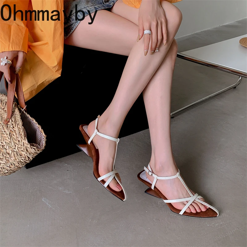 Summer Narrow Band Heel Women Sandals Fashion Pointed Toe Singbacks Pumps Stripper Party Female Sandalias
