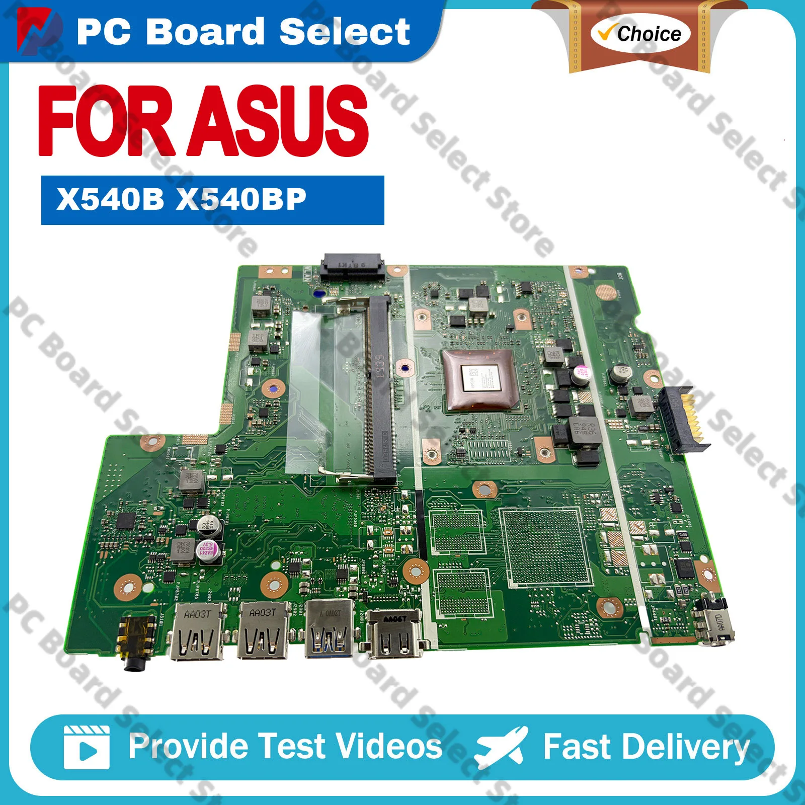 X540BA X540BP Laptop Motherboard For ASUS VivoBook F540B X540BP D540B X540B R540B A540B Notebook Mainboard With A6 A8 A9 CPU STK
