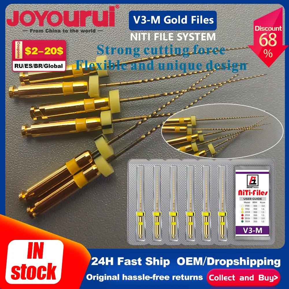 

Dental Super Files Gold Flexible File Endo Rotary Endodontic Root Canal Needle Pin Nickel Titainium Instrument SX-F3 Dentistry