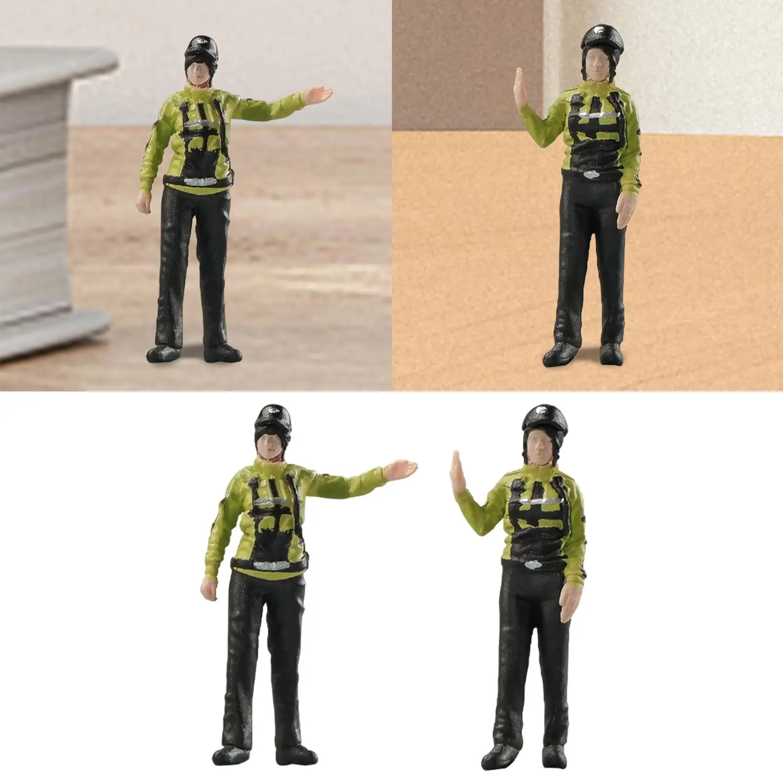 1/64 modelo de polícia realista jardim de fadas pintado à mão decoração de mesa estatuetas de resina pequenas pessoas modelo estatuetas pintadas à mão