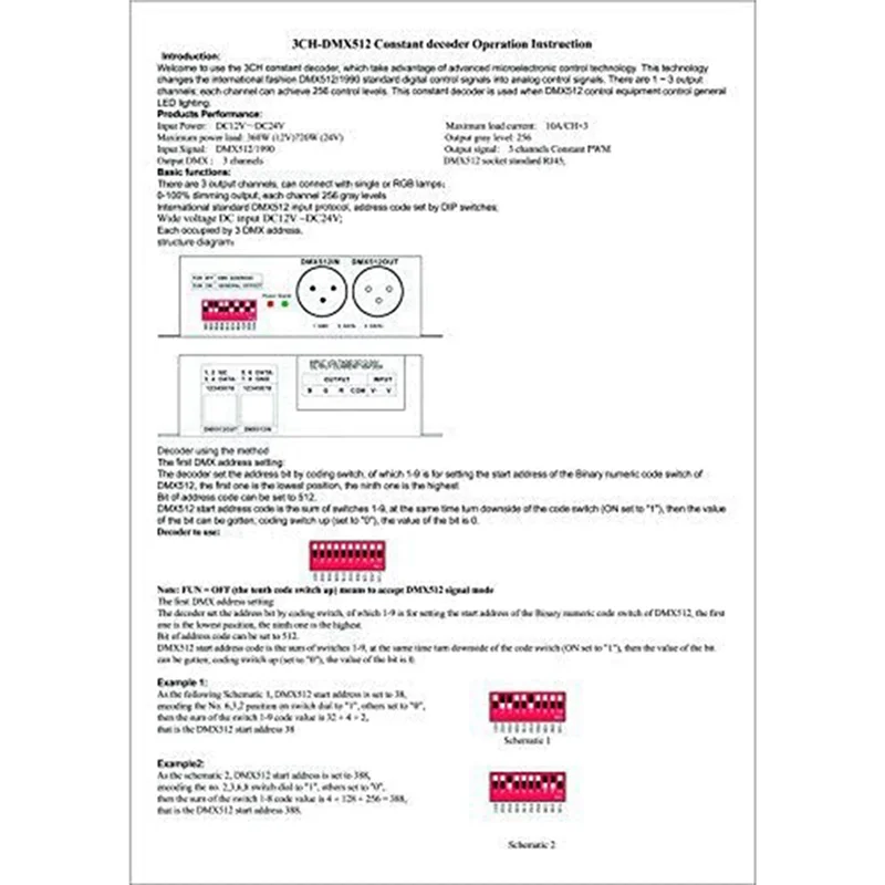 5X 4 Channel DMX Decoder RGBW PWM DMX512 Dimmer Driver RGBW LED Strip Light Controller Input 12V-24V DC