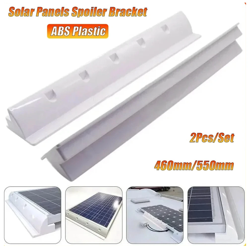 2Pcs/Set For RV Yacht Boat Motorhome Solar Panels Spoiler Bracket ABS Plastic Long Side Photovoltaic Panel Mounting Holder