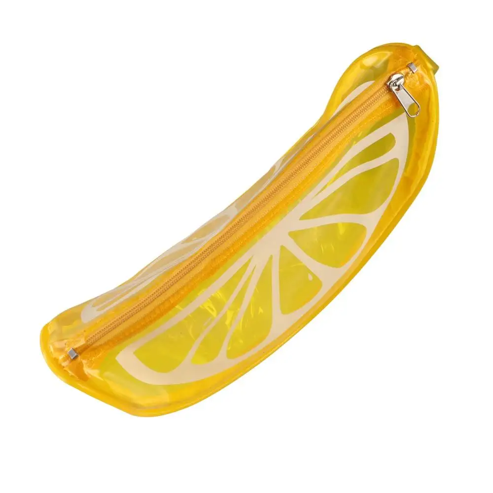 

Simple Transparent Lemon Cosmetic Bag Waterproof Large-Capacity Make Up Organizer Space Saving Portable Lemon Makeup Case Travel