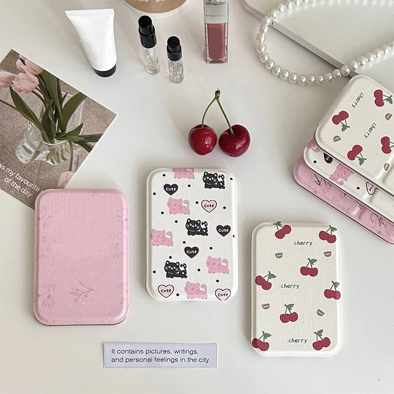 Practical Cute Compact Portable Small Mirror Student Mini Makeup Mirror Foldable Desktop Pocket Carry on Makeup Mirror Portable