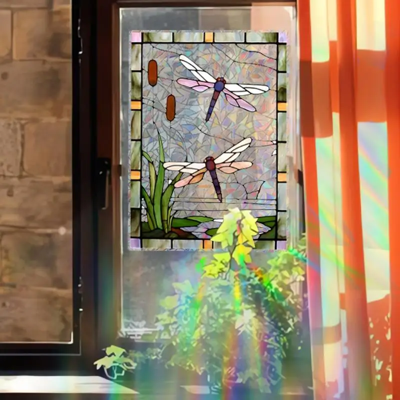 New 1PC Dragonfly Sun Catcher Electrostatic Window Sticker Reusable And Washable PVC Living Room And Bathroom Glass Sticker