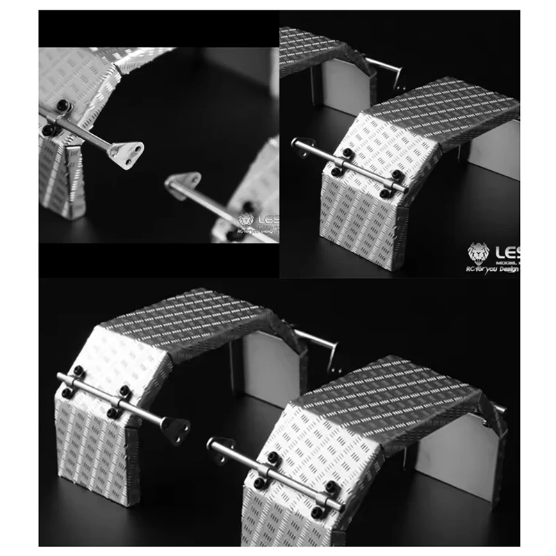 LESU Parafango Ruota Anteriore In Metallo per 1/14 Camion Tamiyaya RC Trattore Dumper Rimorchio TH02292