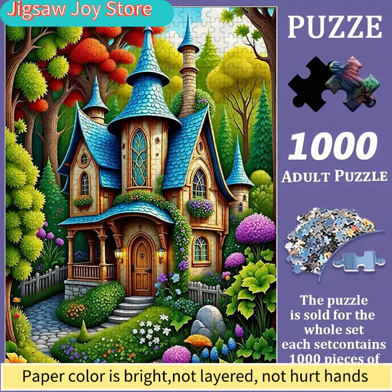 

Красочный пазл-конструктор «Домик» | Яркий абстрактный дизайн, узор в виде сказочного замка, увлекательный и развлекательный, для всей семьи.