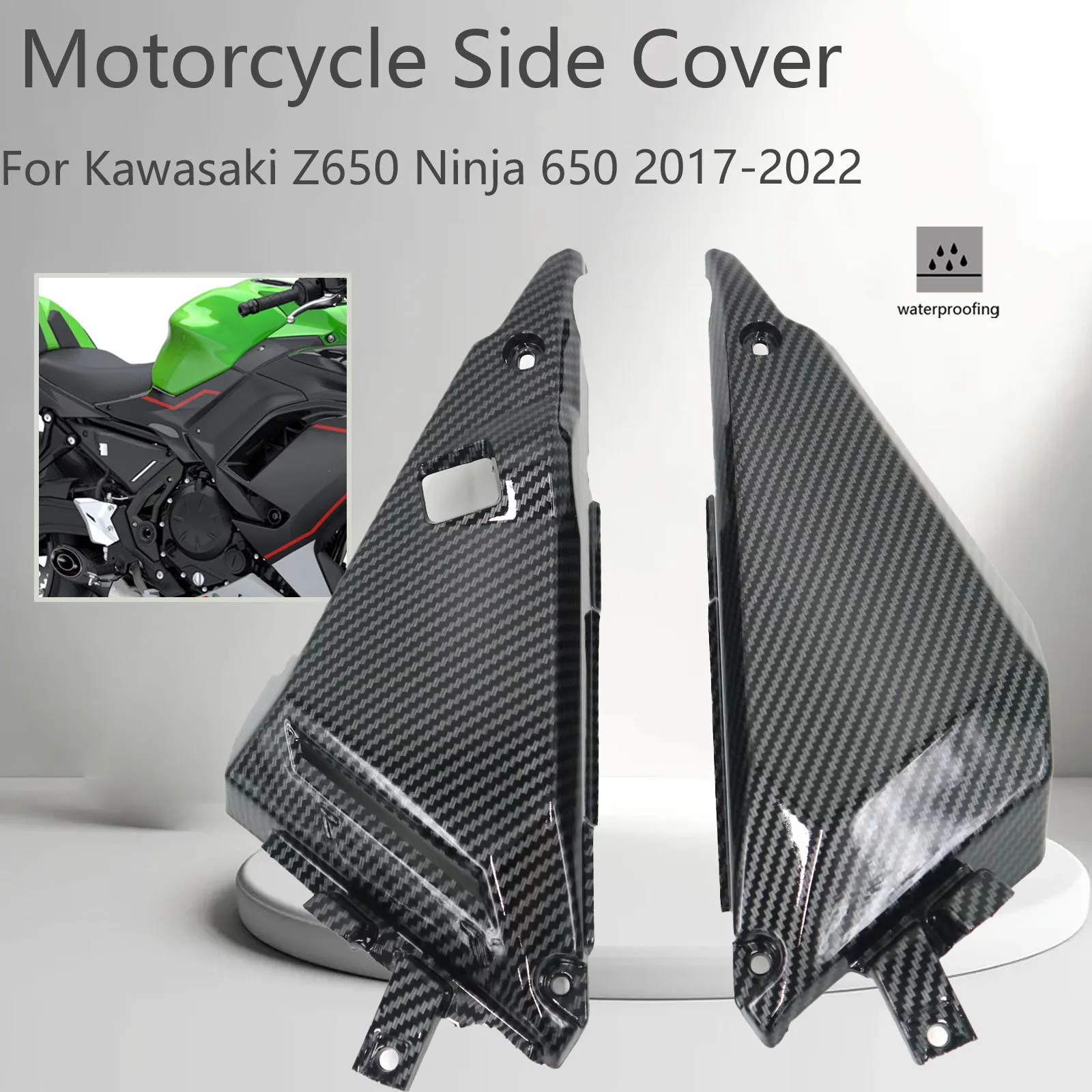 

Motorcycle Accessories Side Cover Trim Frame Shell Cowl Panels Fairing For Kawasaki Z650 Ninja 650 2017-2022