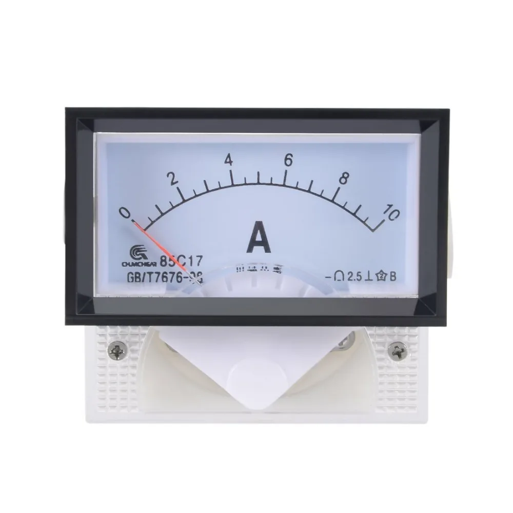 Analog Current Panel Meter DC 0-10A 85C17 Ammeter 70x40x61mm for Circuit Testing Charging Battery Ampere Tester Gauge Pack of 1