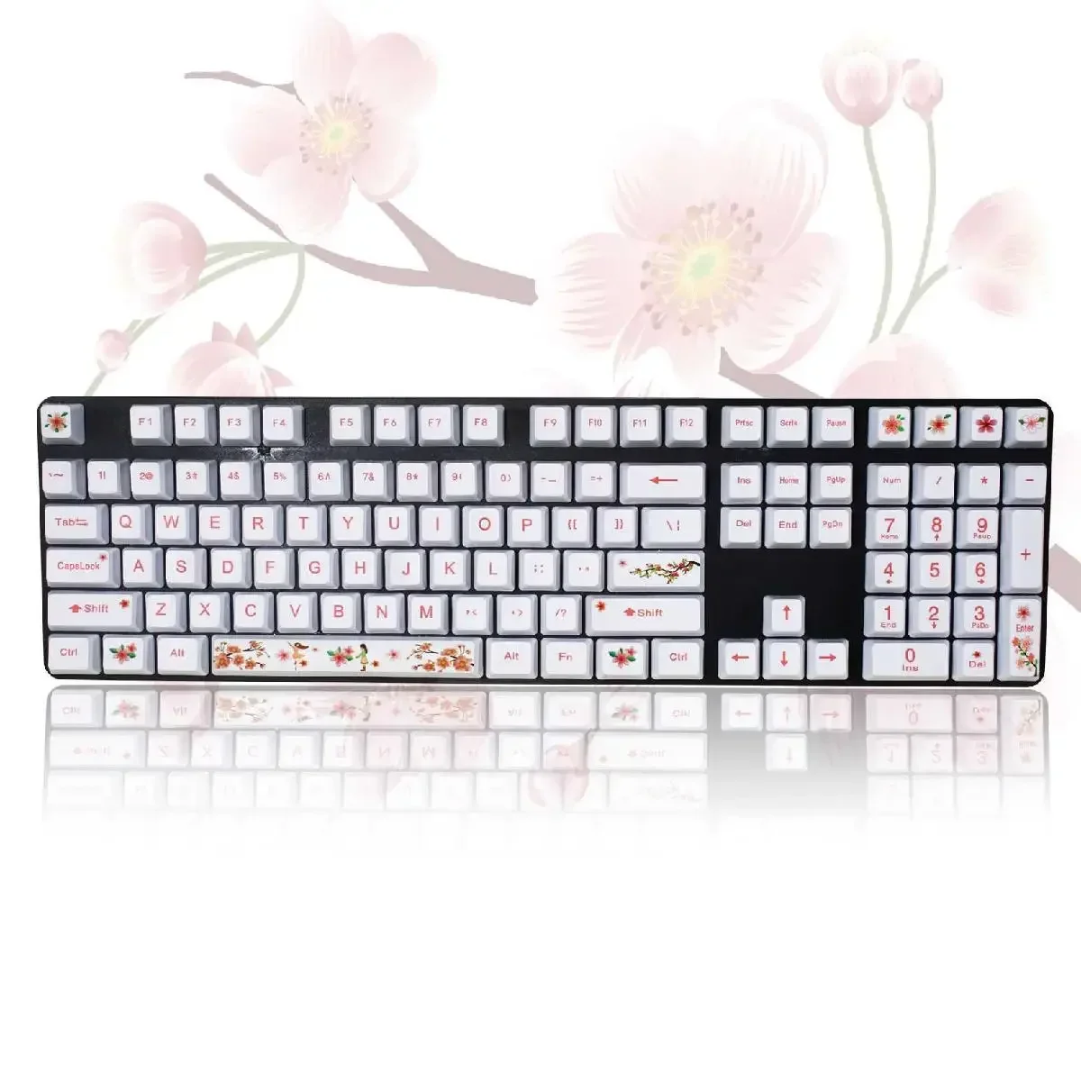 Sublimation keycap PBT pink sea rhyme blue compatible GANSS magic duck G104C87F108 key red storm