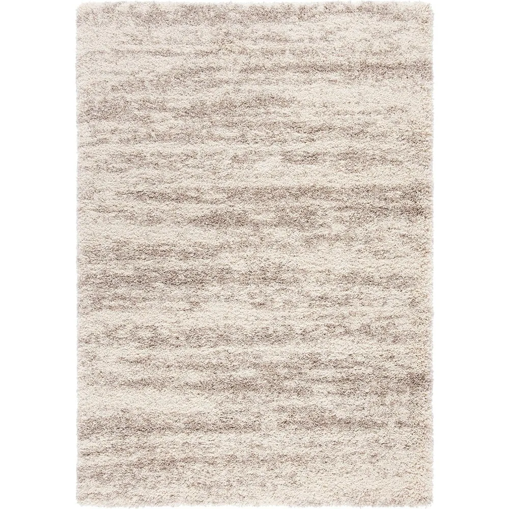 SAFAVIEH Hudson Shag Collection Area Rug - 9' x 12', Ivory & Beige, Modern Design, Non-Shedding & Easy Care, 2-inch Thick