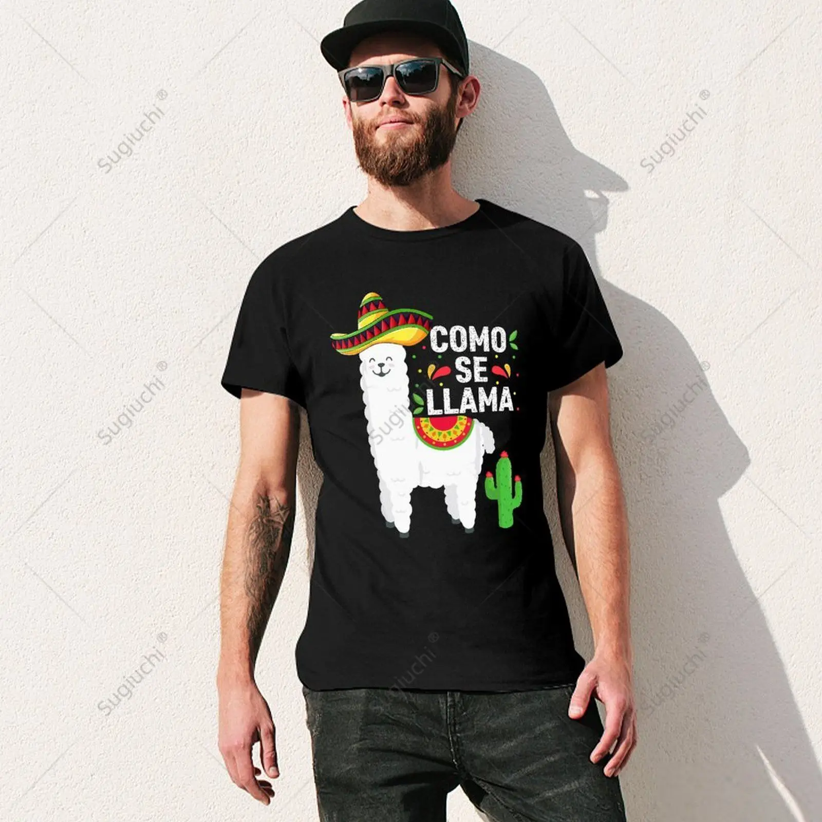 Unisex Men Como Se Llama Funny Men Women Cinco De Mayo Mexican Llama Tshirt Tees T Shirts Women Boys 100% Cotton T-Shirt