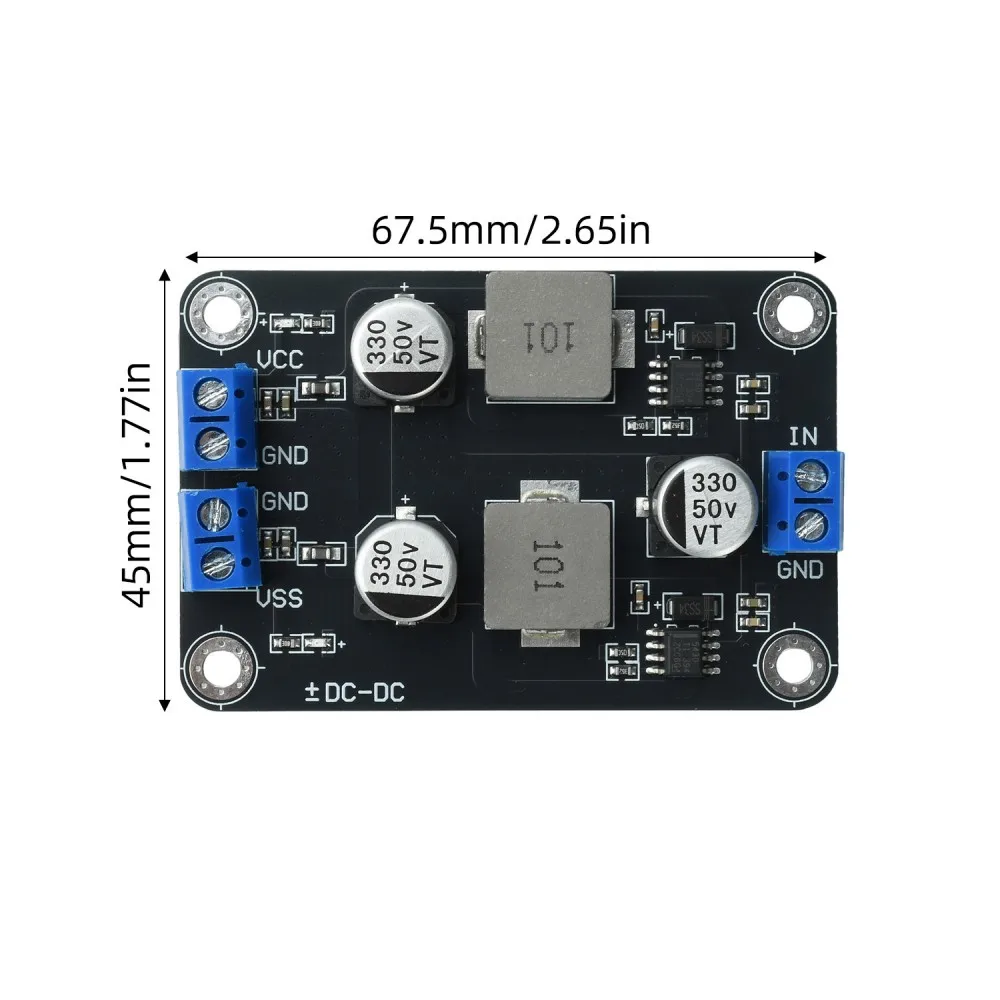 TPS5430 Power Module DC-DC Step Down 6-30V Input to ±5V Dual Output 1A Low Ripple 500KHz Module Overcurrent Thermal Protection