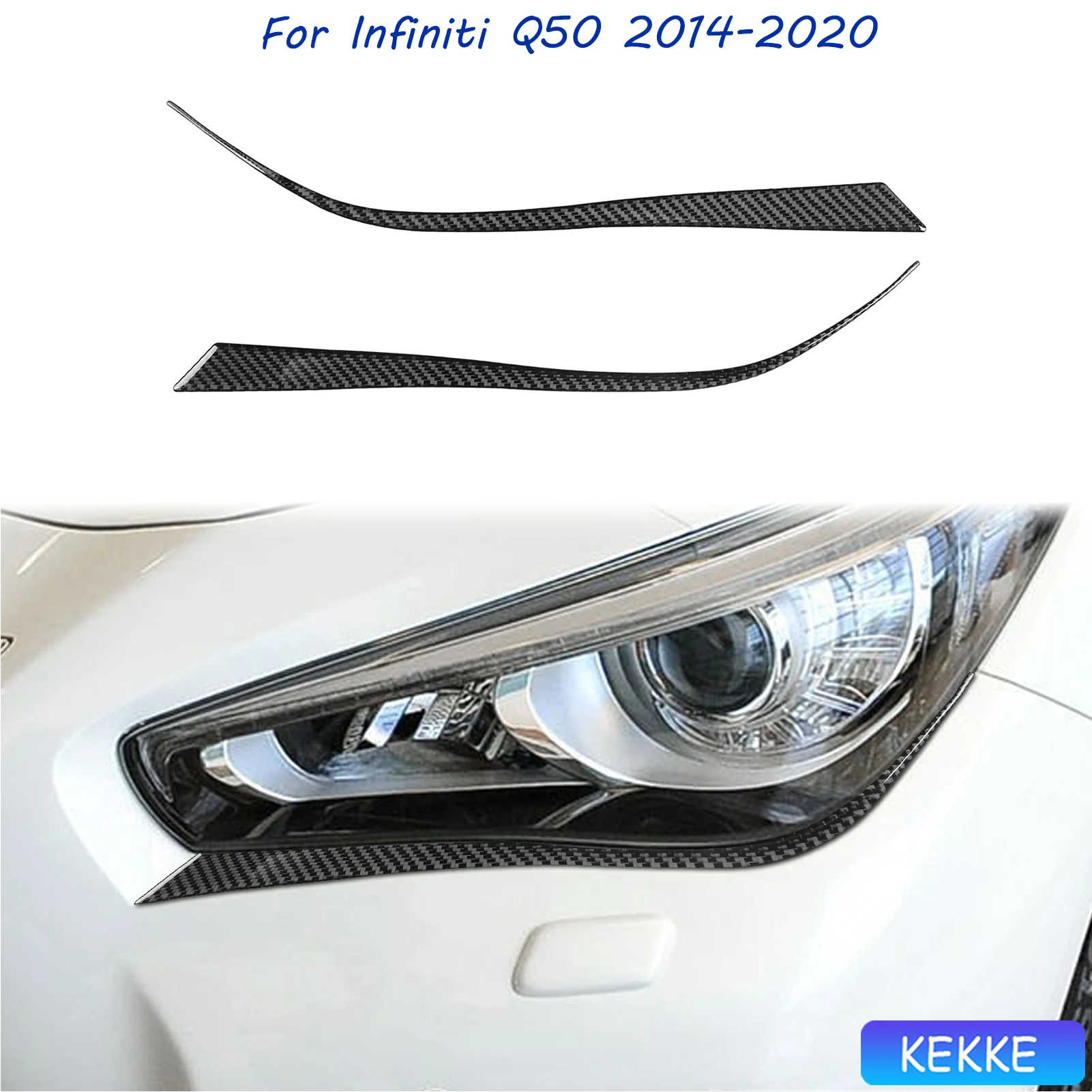 

For Infiniti Q50 2014-2020 Auto Under the headlight Soft Carbon Fiber Car Decoration External Accessories Stickers