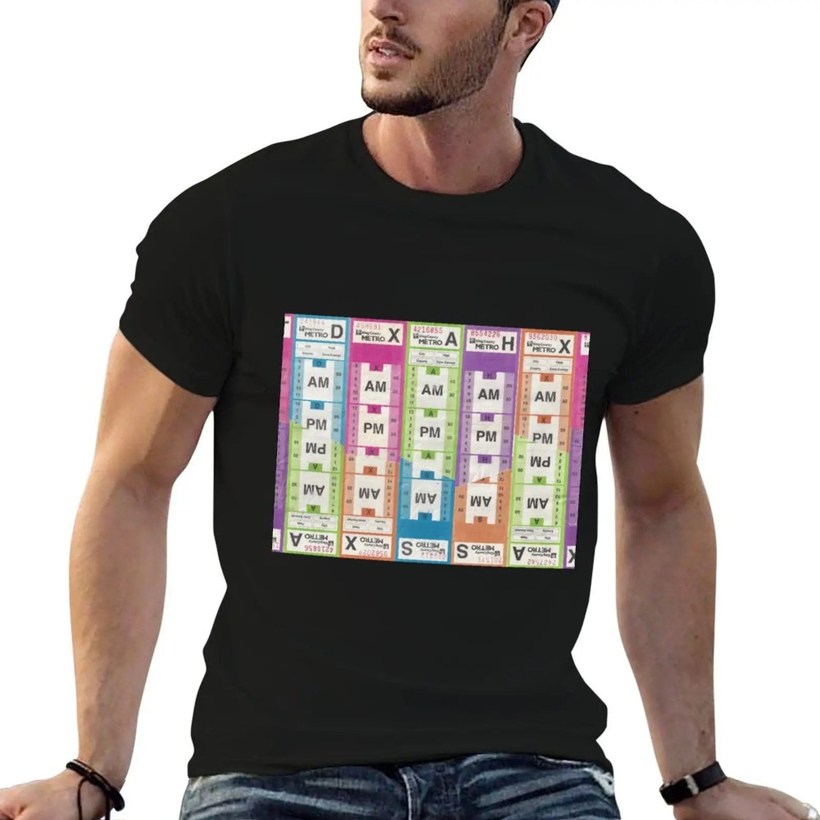 Seattle Metro Transfer Slip Collage T-Shirt topping tees mens designer t shirt