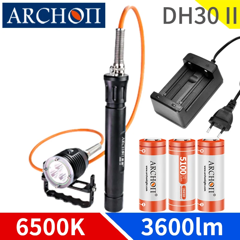 para mergulho 6500k max 500 min iluminacao para mergulho subaquatico 100m fotografia video preenchimento dh30ii holofote profissional 01