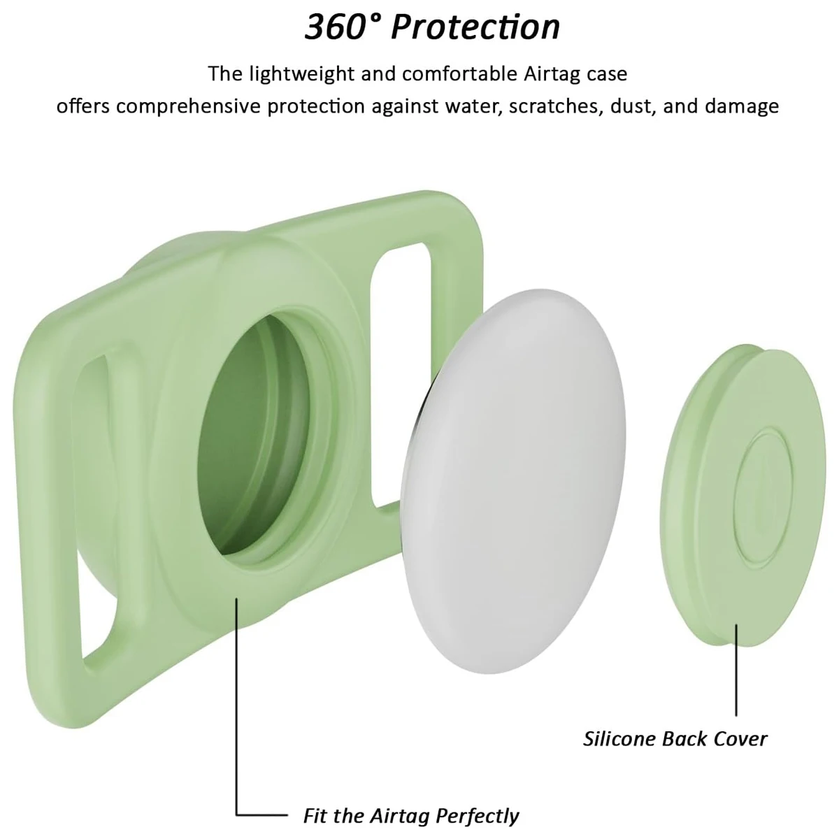 For Apple Airtag Pet Collar Holder Dog Cat Waterproof Silicone Hidden Loop GPS Finder Anti-Lost Tracker Protective Case Accessor
