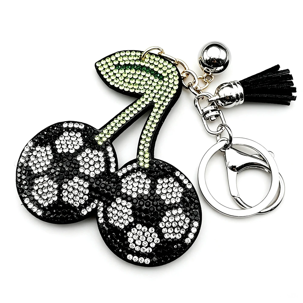 Cherry Soccer Rugby Keyring Bag Pendant For Women Men Full Crystal Sports Style 2026 Trendy Baseball Softball Keychain Jewelry