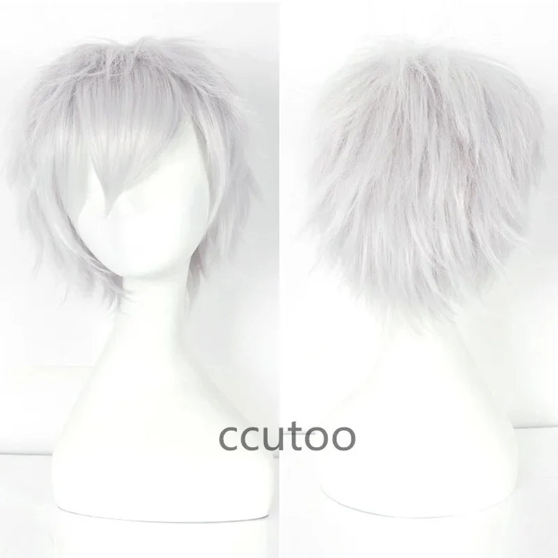 Ccutoo azul corto esponjoso en capas 30cm fecha A Live Shido Itsuka pelo sintético Cosplay pelucas completas fibra resistente al calor