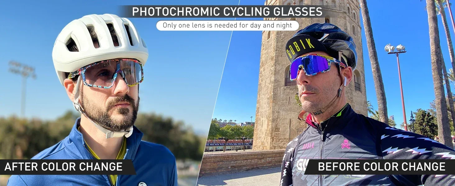 Kapvoe Gold Photochrome Brille Radfahren Sonnenbrille Männer Frauen Sport Geschwindigkeit Straße Mtb Mountainbike Fahrrad Zyklus Brillen Goggle – Detail 4