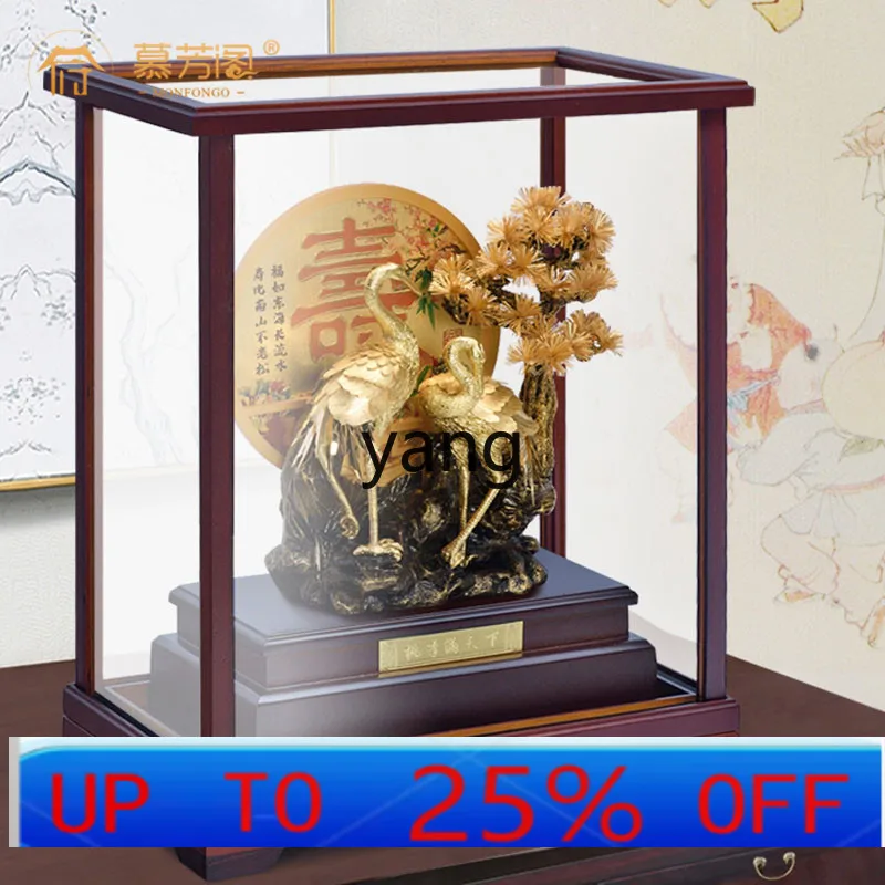 

lmm gold foil pine age crane birthday ornament, birthday gift for the elderly, birthday for the father and mother