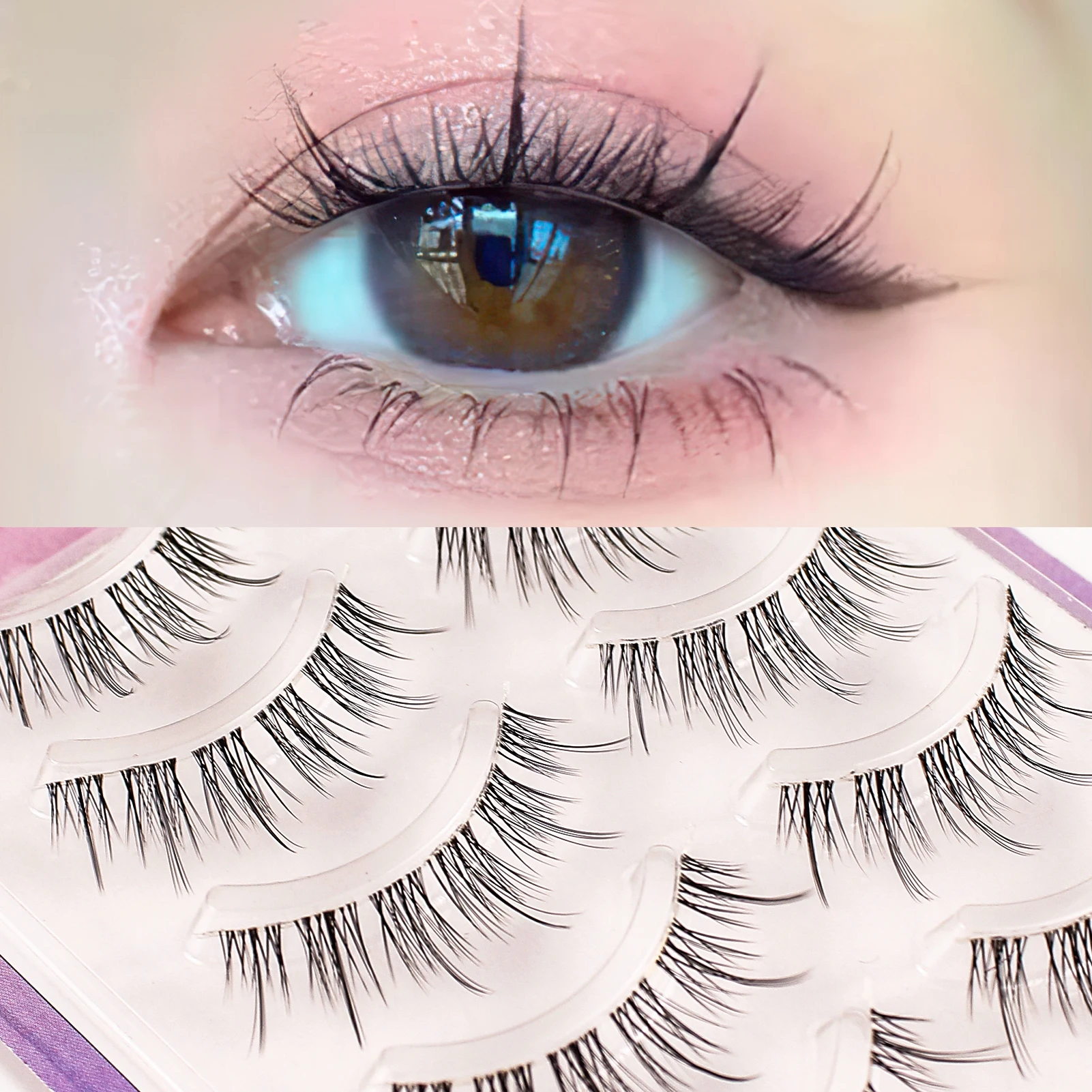 Daily Student Simulation False Eyelashes Soft Non Irritation Fluffy Eyes Lashes for Daily Working or Stage Makeup