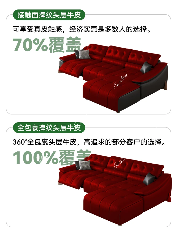 Leather sofa bed living room multi-functional folding dual-purpose small apartment princess intelligent electric