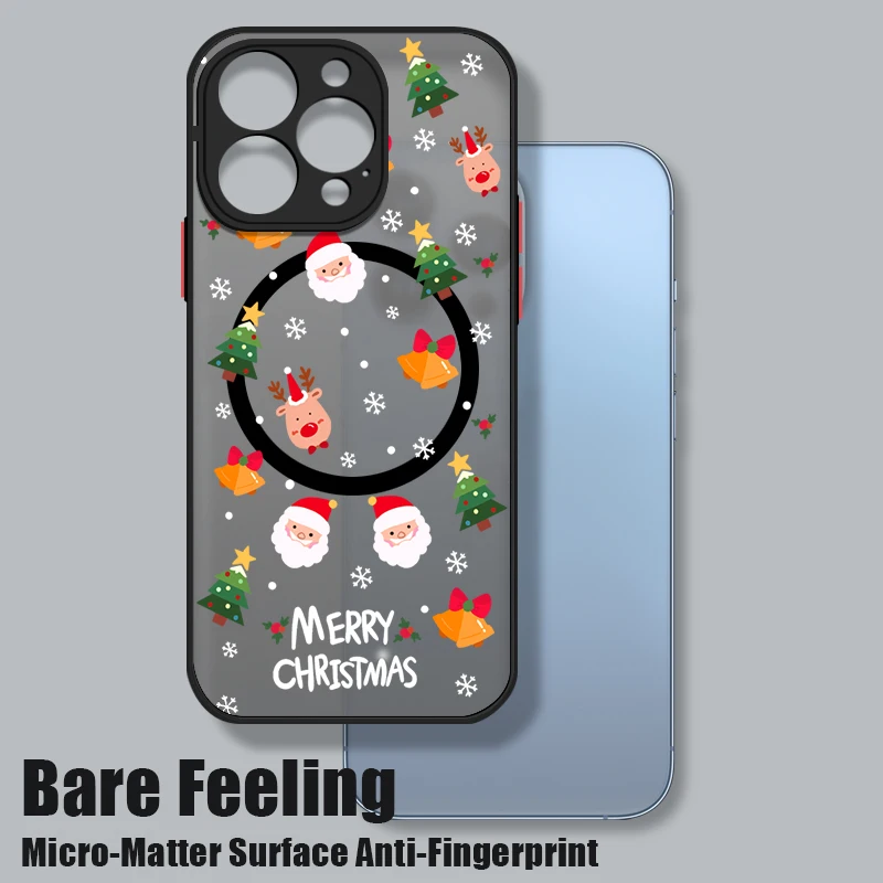Cartoon Christmas Phone Case For iPhone 18 ProMax 17e 17 16 15 Pro Max 14 13 Pro For Magsafe Wireless Charge Magnetic Hard Cover view 4