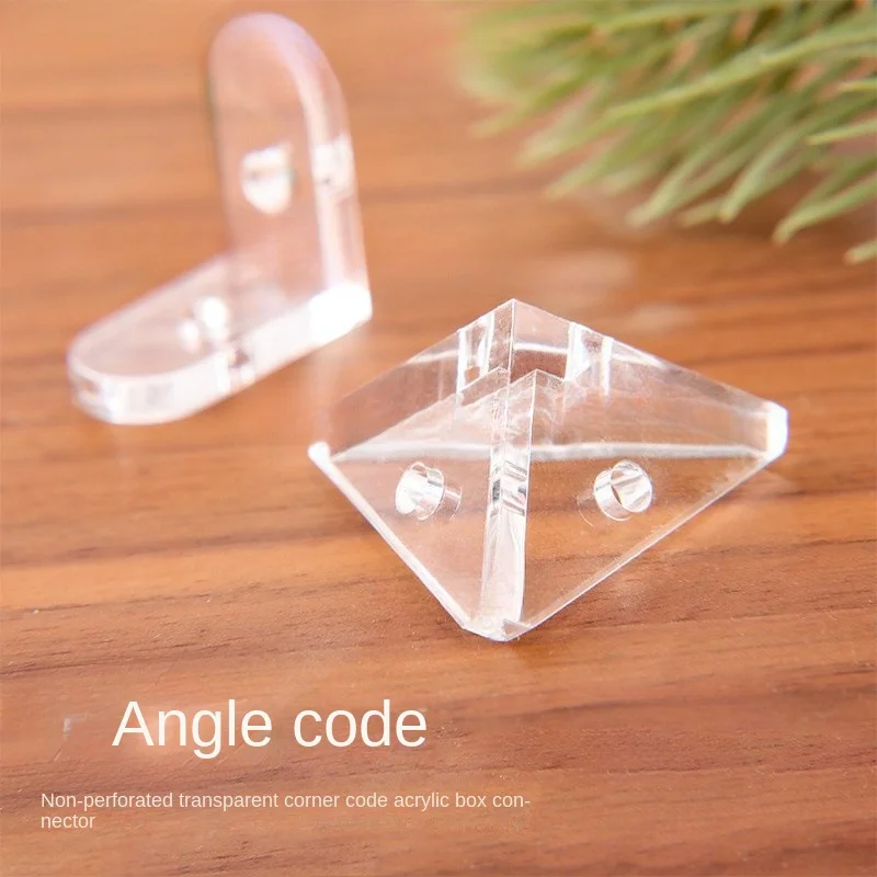 Acrylic Corner Transparent Right Angle Fixed Triangle Connector Three Sides Fixing Buckle Single Shelf Firm