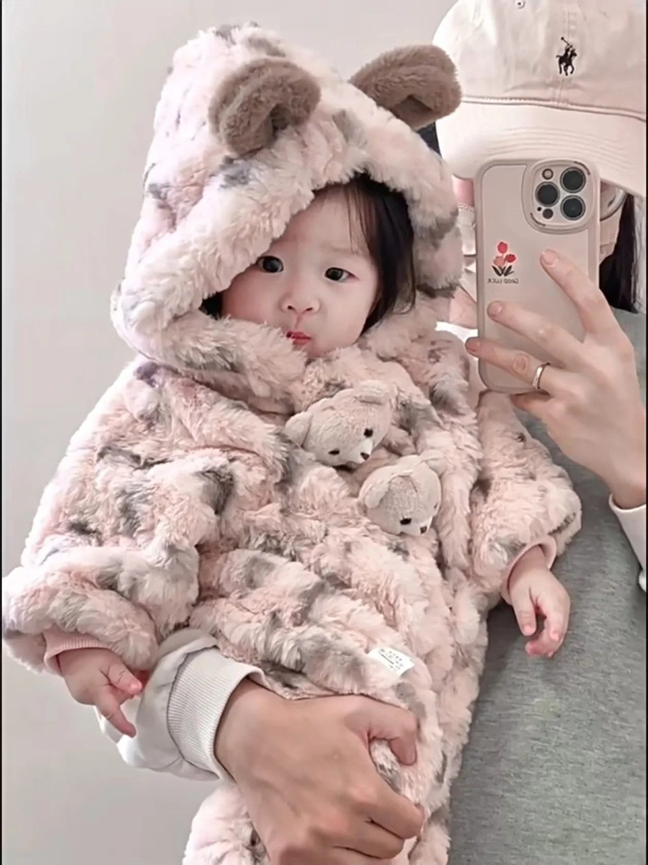 

Baby Girl's Winter Rer Suit Thiened Cotton Padded Warm Cute Winter Outfit Baby Clothes Long Sve Onesie for Infants