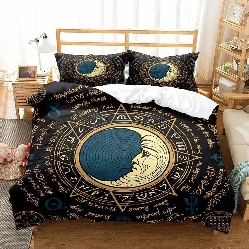 

Sun and Moon Bedding Set King Queen Size Twelve Constellations Zodiac Comforter Cover Adults Astrology Polyester Duvet Cover