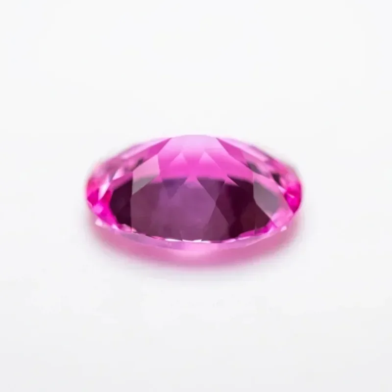 Lab Grown Sapphire Pink Color Oval Shape Top Quality Gemstones Charm Beads For Jewel Making Selectable AGL Certificate