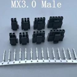 10sets MX3.0 connector 3.0mm Single Row Male Housing+Female Terminals 2/3/4/5/6/7/8 Pin 43645 Series Automotive wiring harness