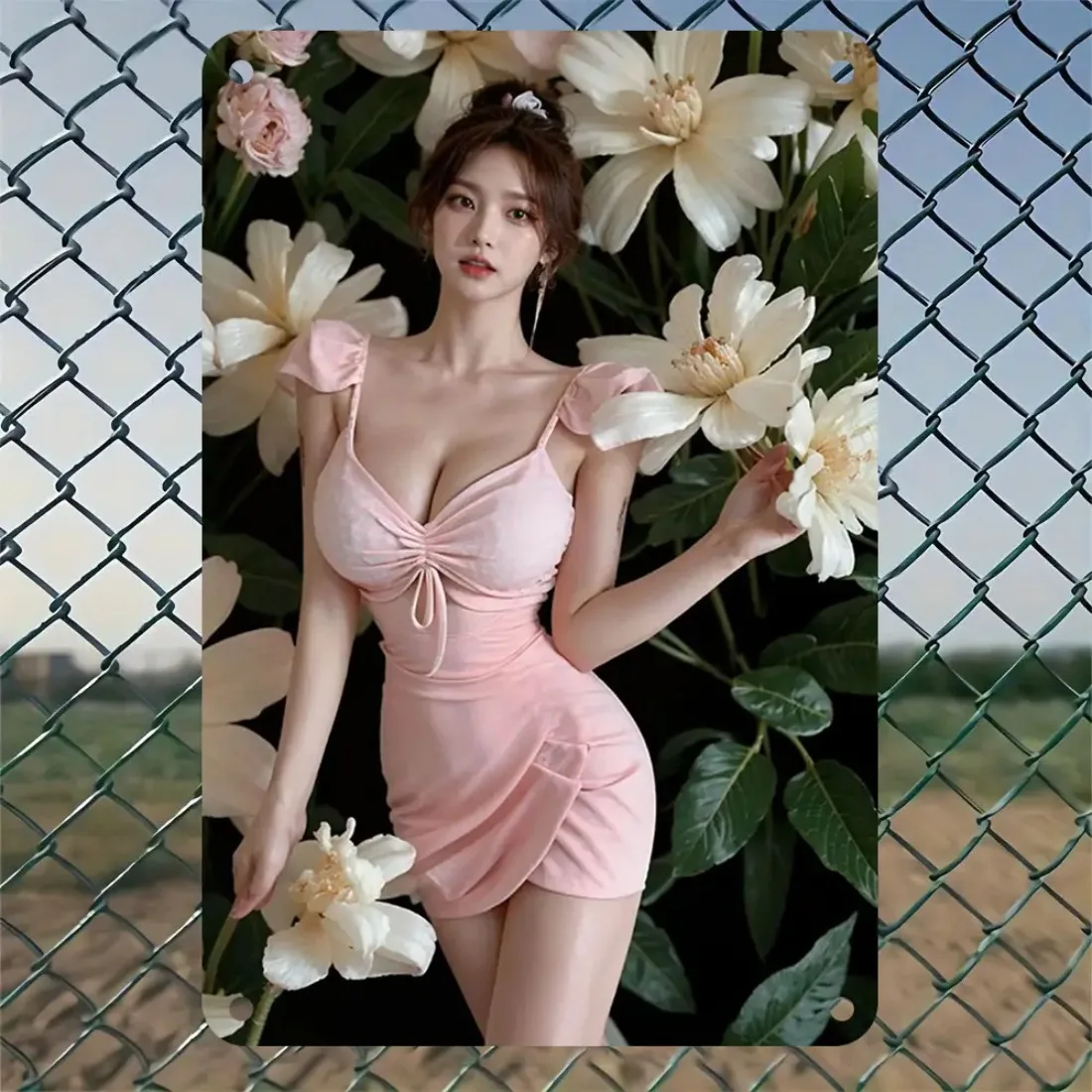 Vintage Korean Metal Wall Sign 8