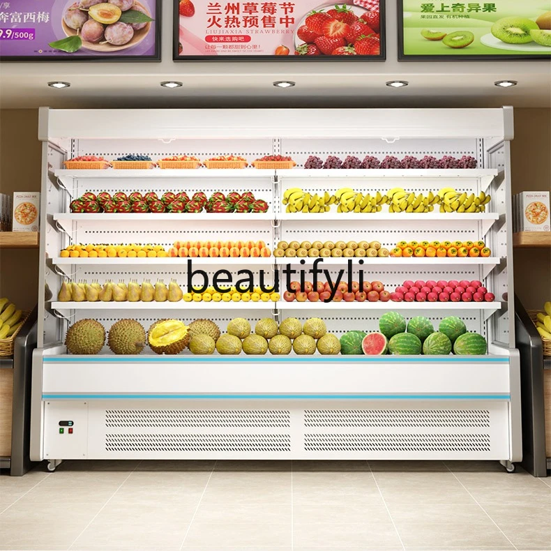 

Customized Commercial Wind Curtain Cabinet Fruit Fresh-keeping Cabinet Supermarket Yogurt Beverage Refrigerated Display Cabinet