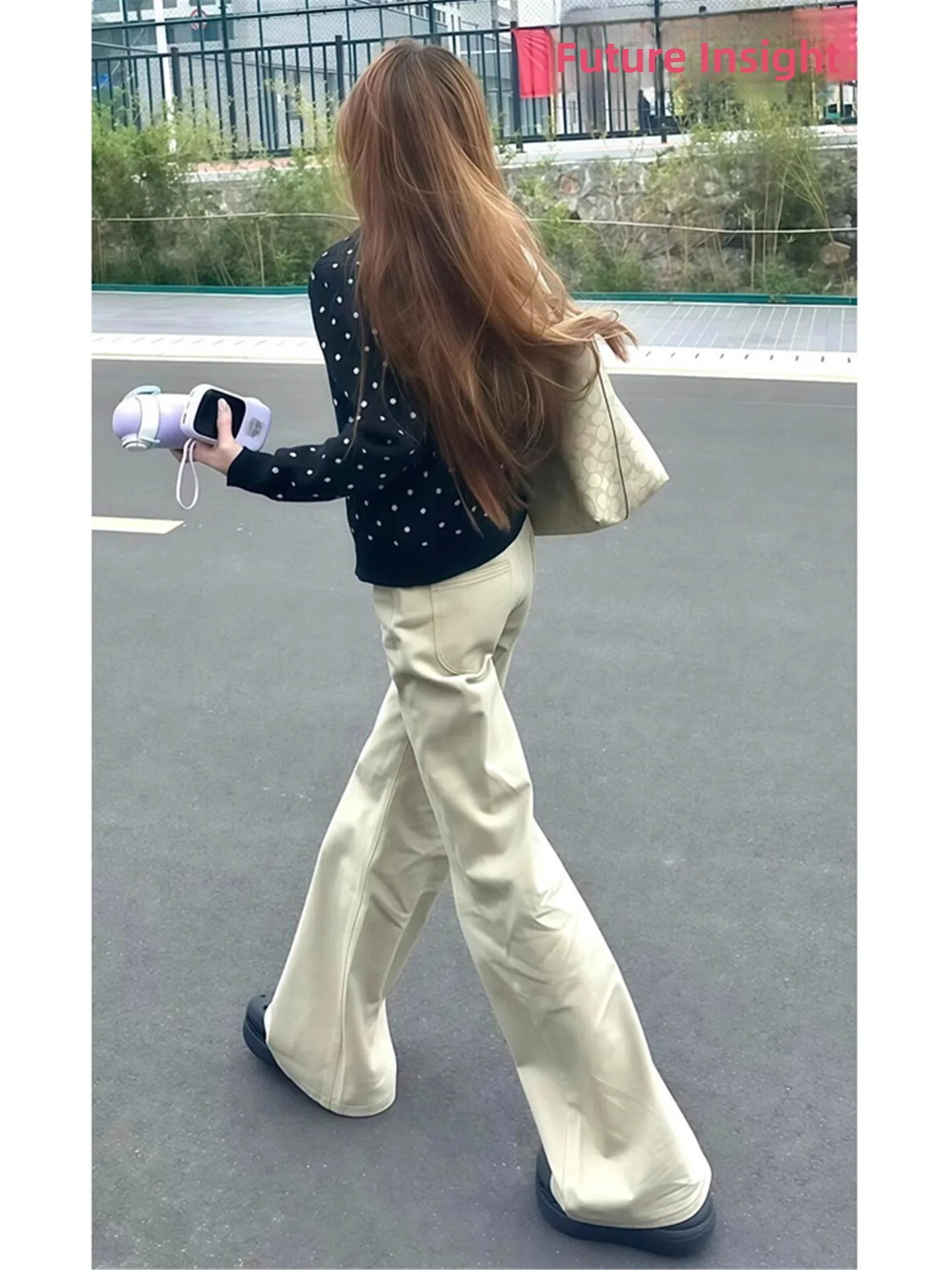 

American Street Style Thickened Fleece Low Waist Bell Bottom Jeans Women's Autumn Winter Loose Drape Slimming Pants